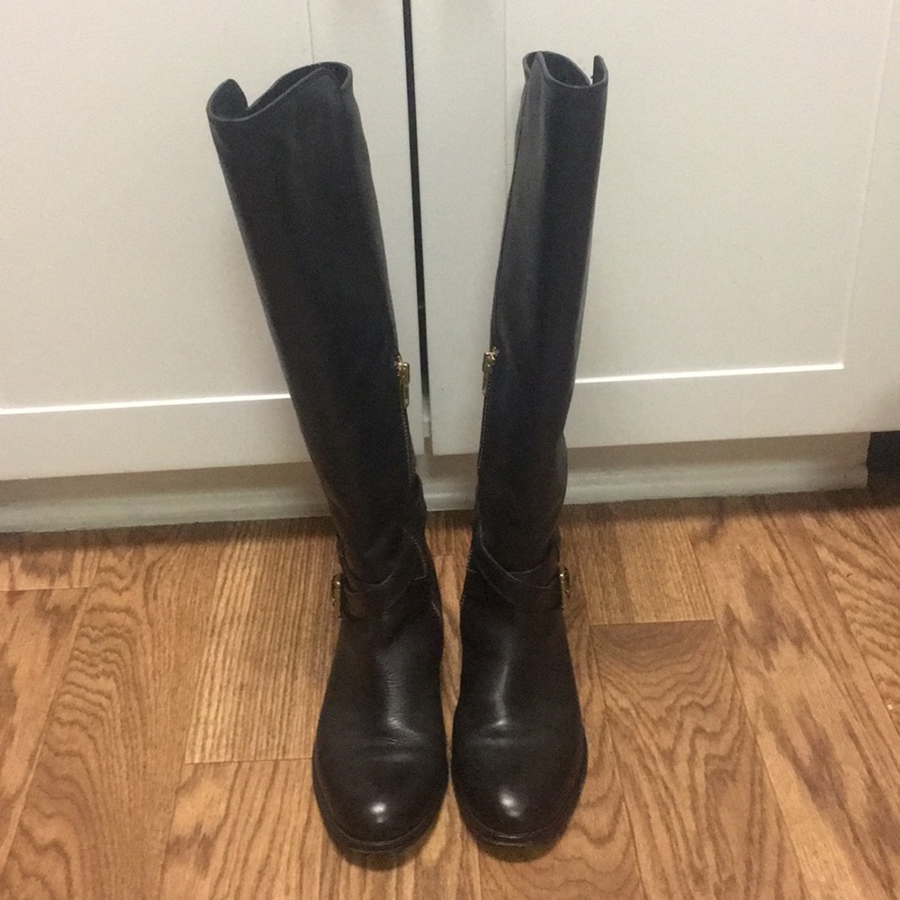 Black coach tall riding boots